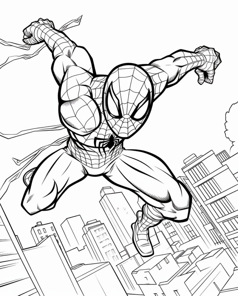 Spiderman Swinging Coloring Page Belinda Berube S Col - vrogue.co